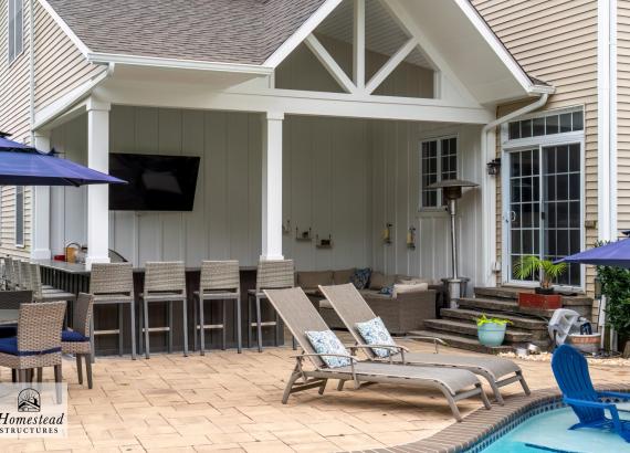 14' x 20' Attached Vintage Pavilion with Reverse Gable in Phoenixville, PA