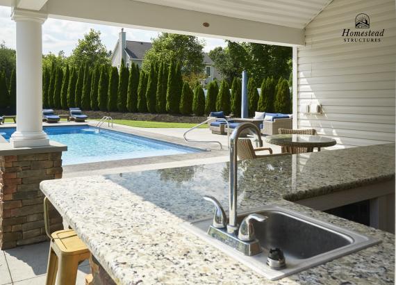 Wet Bar & Outdoor Kitchen on 14' x 20' Avalon in Saratoga Springs, NY