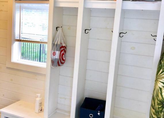 Changing Room in 14' x 20' Custom Pool House with Stone Facade in Virginia