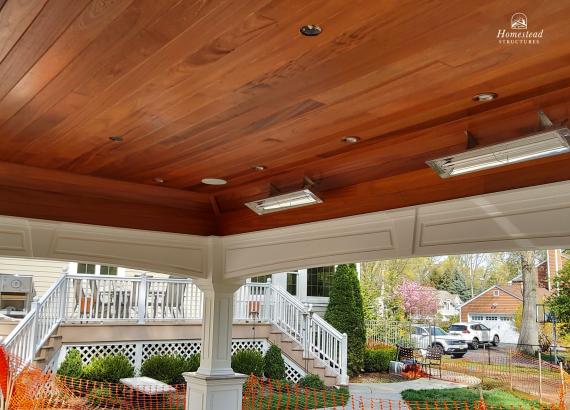 Mahogany ceilings with heaters in Vintage Pavilion