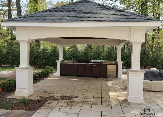 14' x 20' Custom Vintage Pavilion with mahogany ceilings and custom columns in NJ