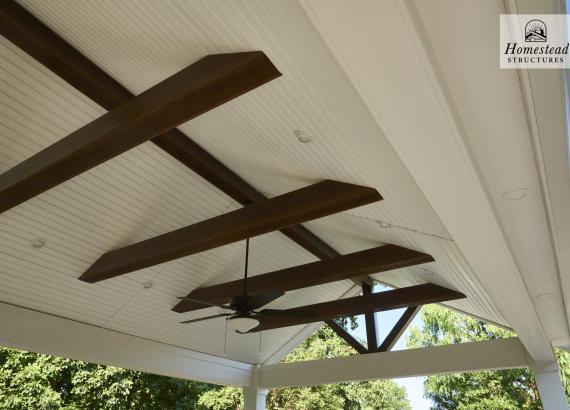 Ceiling Beams of 14' x 20' Vintage A-Frame Pavilion with Maple Leaf Gable in Lower Salford Township PA