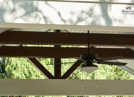 Beams & Ceiling Fan in 14' x 20' Vintage A-Frame Pavilion with Maple Leaf Gable in Lower Salford Township PA