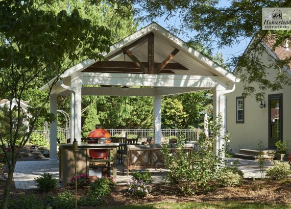 14' x 20' Vintage A-Frame Pavilion with Maple Leaf Gable in Lower Salford Township PA