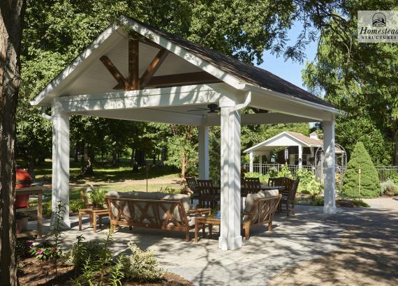 14' x 20' Vintage A-Frame Pavilion with Maple Leaf Gable in Lower Salford Township PA