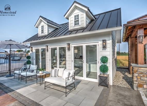 New Origin French Doors on 14' x 22' Century A-Frame Pool House in New Holland PA