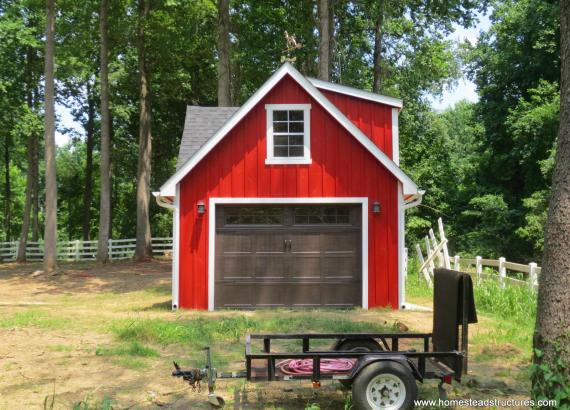 14' x 24' 2-Story Liberty A-Frame 1-Car Garage in Glencoe Sparks MD