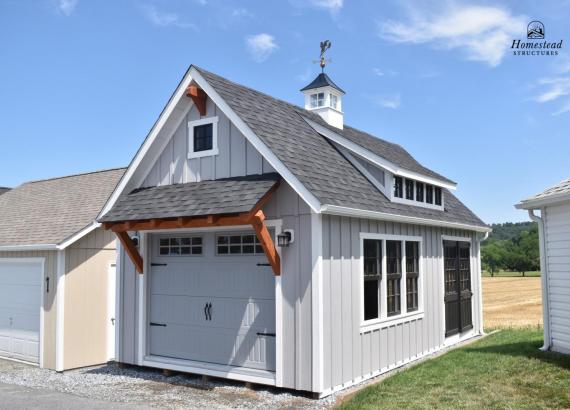 14' x 24' Liberty 1-Car, 2-Story Garage with Timber Frame accents