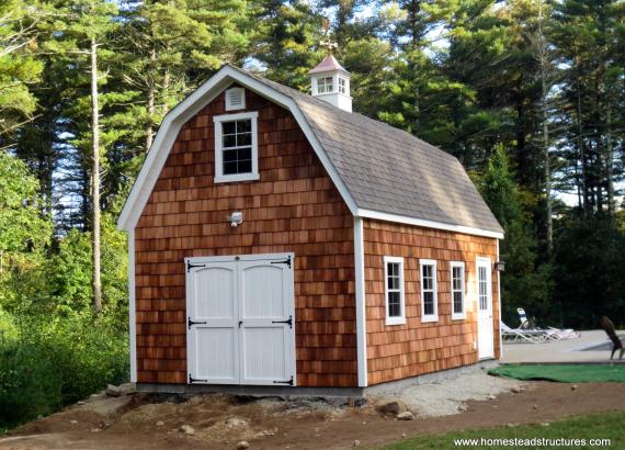 14' x 24' Liberty Dutch Barn with cedar shake siding