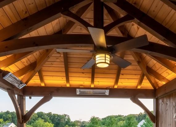 Ceiling of 15' x 20' Attached Belmar Timber Frame Pavilion in Lansdale, PA