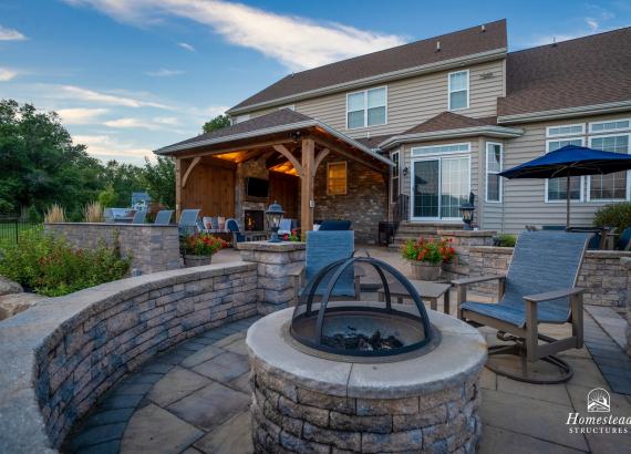 Exterior shot of 15' x 20' Attached Belmar Timber Frame Pavilion in Lansdale, PA