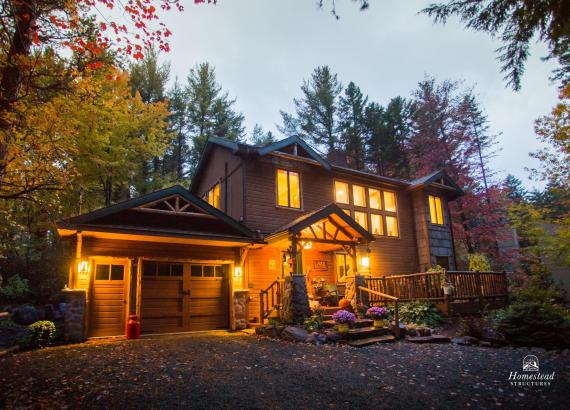 16' x 24' Custom log cabin-inspired garage in the Poconoes