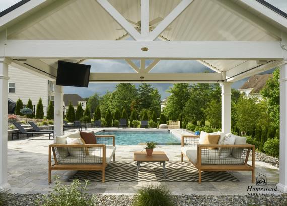 Under Pavilion View of A-Frame Pavilion in Mullica Hill, NJ