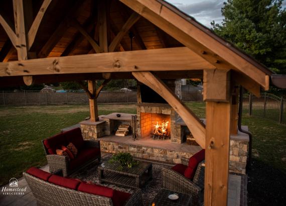 Gables of 16' x 14' Timber Frame Pavilion in Mechanicsburg PA