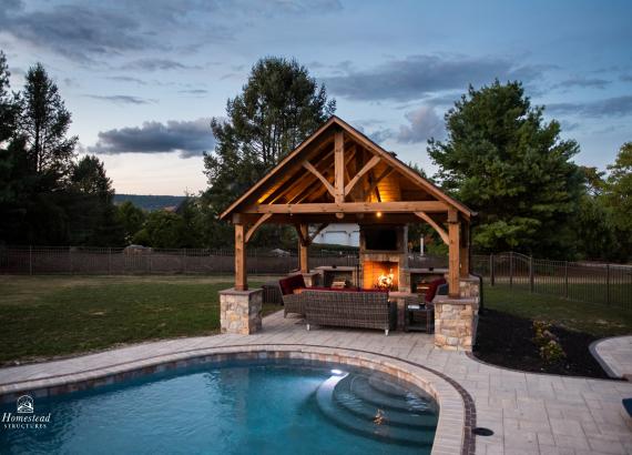 16' x 14' Timber Frame Pavilion in Mechanicsburg PA