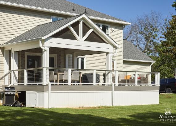 Exterior shot of 16' x 16' Attached A-Frame Pavilion in Warren, NJ