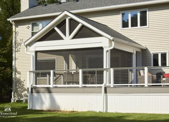 16' x 16' Custom Attached Pavilion with Screens Down in Warren NJ