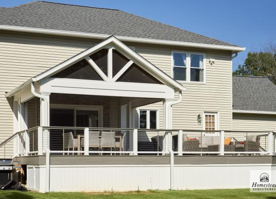 Exterior shot of 16' x 16' Attached A-Frame Pavilion in Warren, NJ