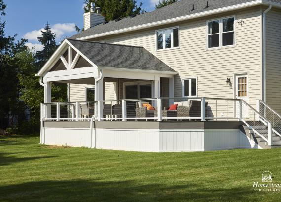 Exterior shot of 16' x 16' Attached A-Frame Pavilion in Warren, NJ