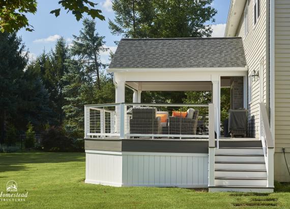 Exterior shot of 16' x 16' Attached A-Frame Pavilion in Warren, NJ