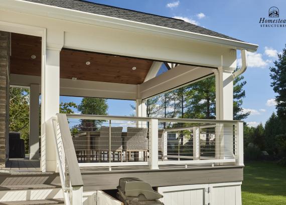 Exterior shot of 16' x 16' Attached A-Frame Pavilion in Warren, NJ