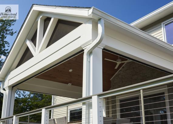 View of the Gable of a 16' x 16' Attached A-Frame Pavilion in Warren, NJ