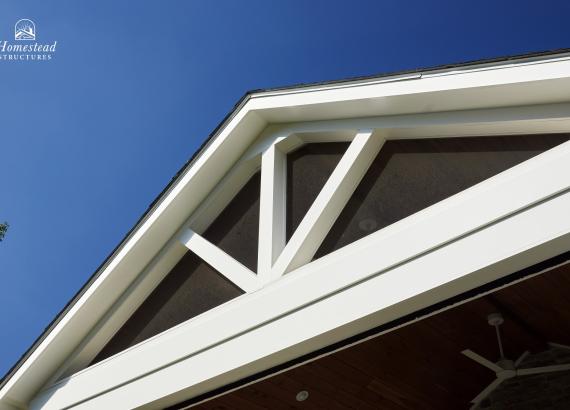 View of the Gable of a 16' x 16' Attached A-Frame Pavilion in Warren, NJ