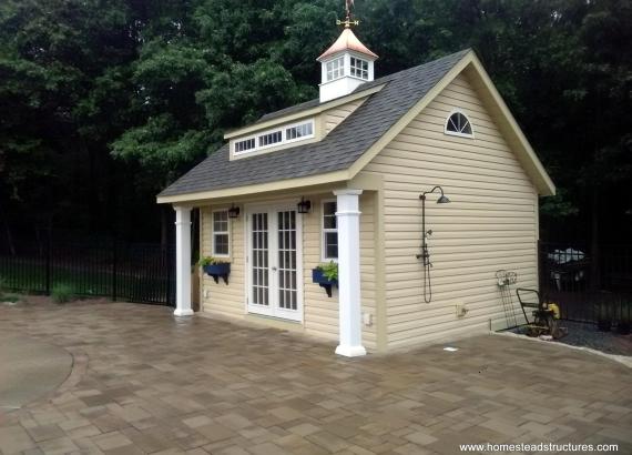 16' x 16' Heritage Century Pool House with vinyl siding