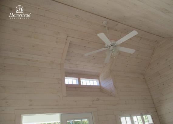 White-washed Pine interior with ceiling fan and dormer in Moorestown, NJ