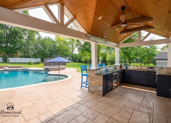 Spacious 16' x 16' Liberty Pool House with Attached 10' x22' Vintage Pavilion in Trappe PA