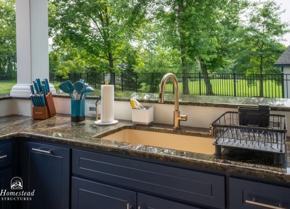 Double Tier Granite Countertops on Outdoor Kitchen & Bar in Trappe PA