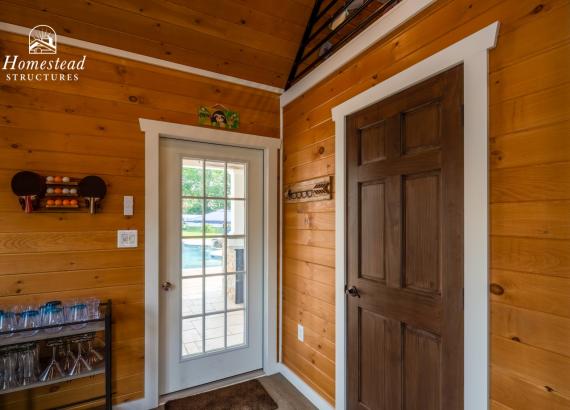 Interior of Spacious 16' x 16' Liberty Pool House with Attached 10' x22' Vintage Pavilion in Trappe PA