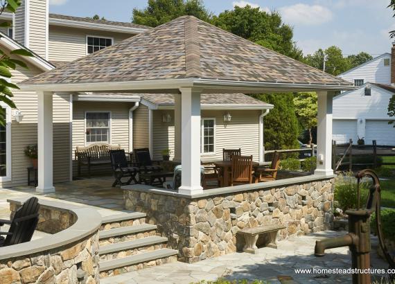 16' x 16' Vintage Pavilion with House-Matched Shingles