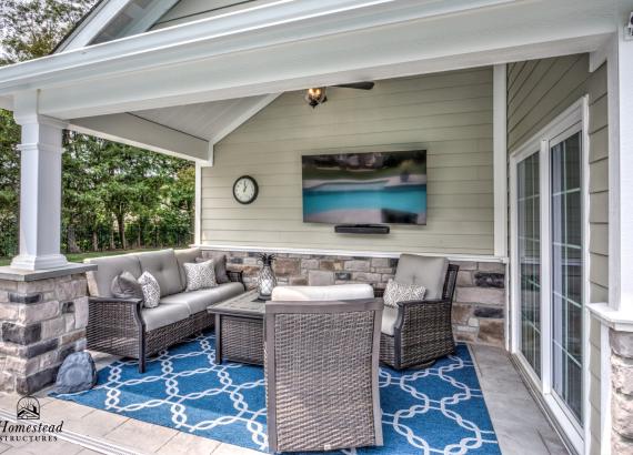 Porch area of 16' x 20' Wellington Pool House in Royersford PA