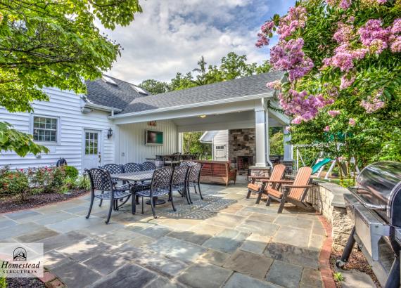 16' x 22' Attached A-Frame Vintage Pavilion with Fireplace & Outdoor Kitchen in Doylestown PA