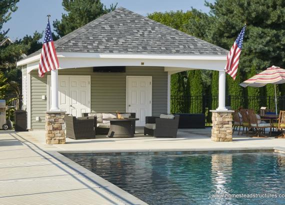 16' x 24' Avalon Pool House with Stone Footers Mullica Hill NJ
