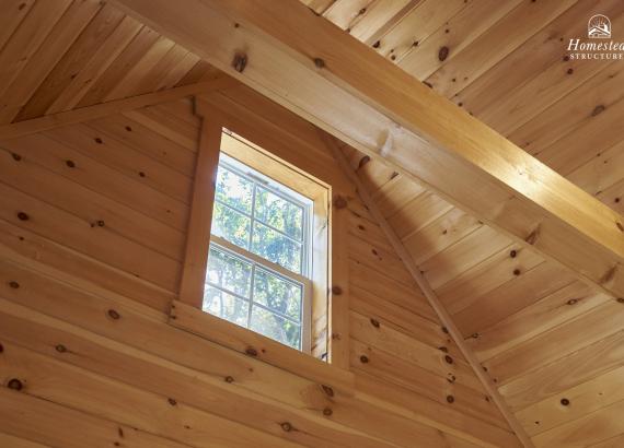 Ceiling and window  in 16' x 24' Custom A-Frame Pool House in Monsey, NY 