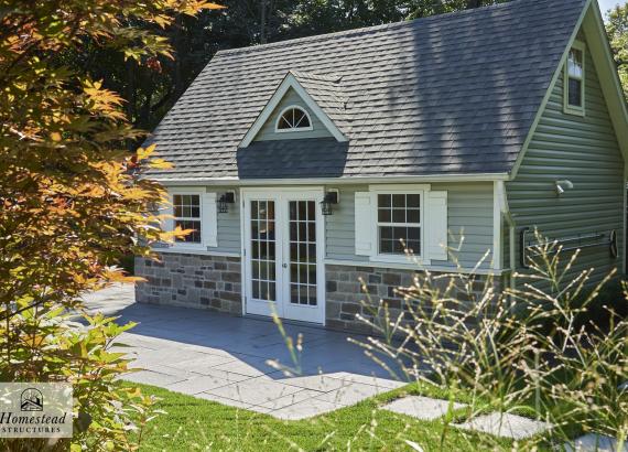 16' x 24' Custom A-Frame Pool House with Finished Interior in Monsey, NY 