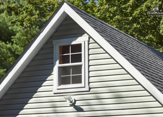 Exterior window on 16' x 24' Custom A-Frame Pool House with Finished Interior in Monsey, NY 