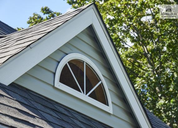 Dormer window on 16' x 24' Custom A-Frame Pool House with Finished Interior in Monsey, NY 