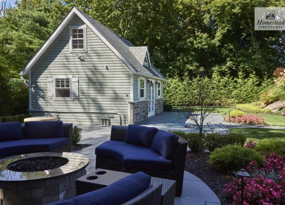 16' x 24' Custom A-Frame Pool House with Finished Interior in Monsey, NY 