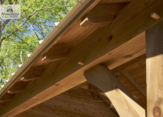 Timber Frame Details of 16' x 24' Timber Frame Avalon Pool House with Metal Roof in Quakertown, PA