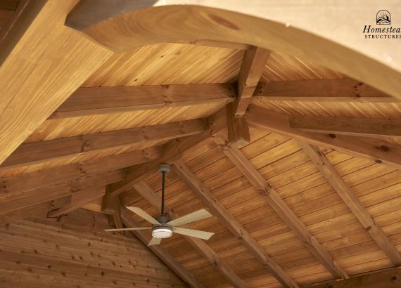 Timber Frame Details of 16' x 24' Timber Frame Avalon Pool House with Metal Roof in Quakertown, PA