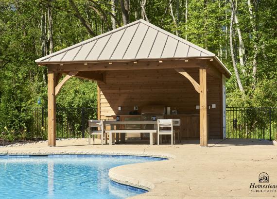 16' x 24' Timber Frame Avalon Pool House with Metal Roof in Quakertown, PA