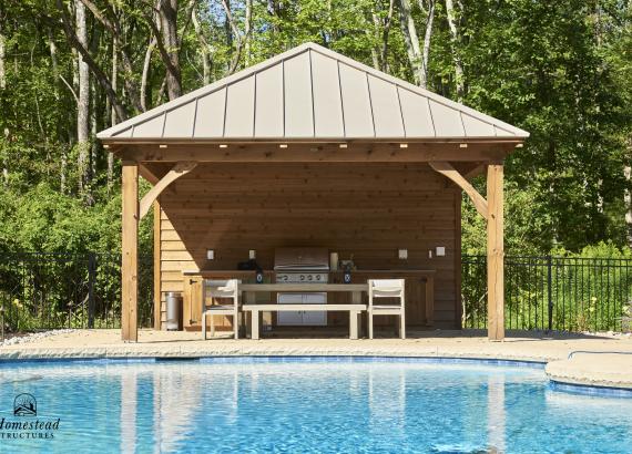 16' x 24' Timber Frame Avalon Pool House with Metal Roof in Quakertown, PA