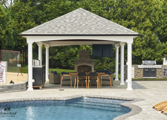 16' x 24' Vintage Pavilion with Fireplace in Norwood MA