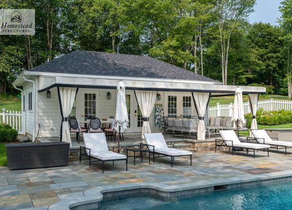 16' x 30' Luxury Hip Roof Pool House in Greenwich, Connecticut