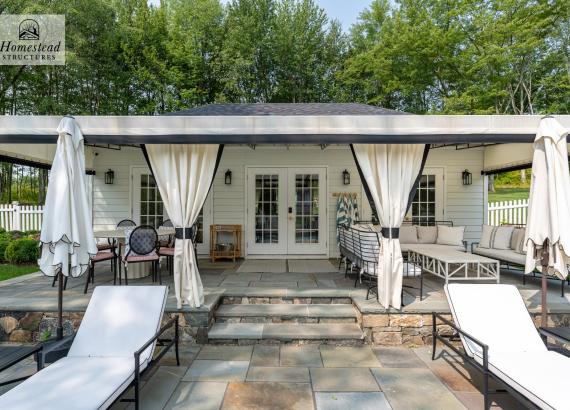 16' x 30' Luxury Hip Roof Pool House in Greenwich, Connecticut