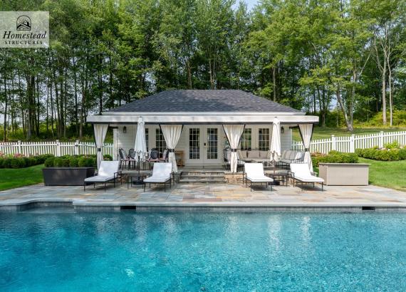 16' x 30' Luxury Hip Roof Pool House in Greenwich, Connecticut