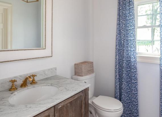 Bathroom of 16' x 30' Luxury Hip Roof Pool House in Greenwich, CT